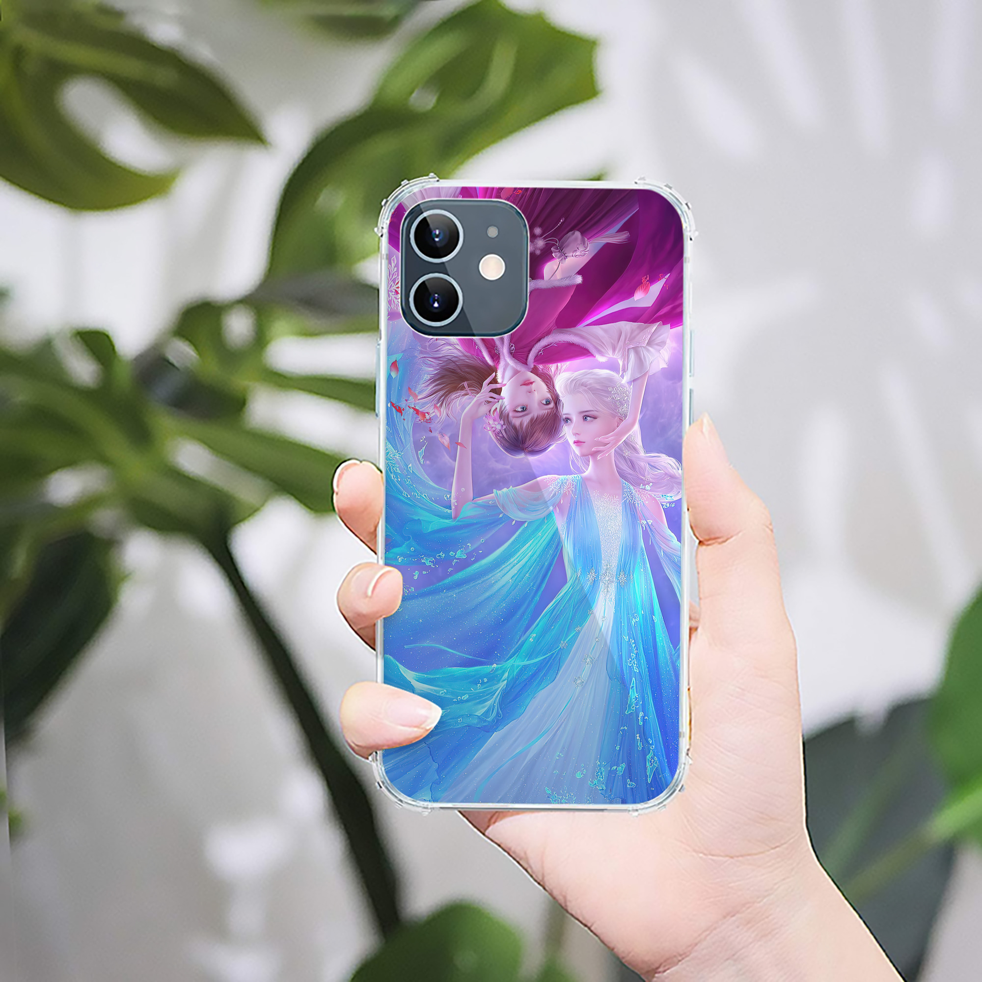 （画像用） アナと雪の女王 アンナ エルサ Frozen Anna Elsa 【iPhone 12シリーズ対応】透明スマホケース（クリアソフトケース）